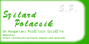 szilard polacsik business card